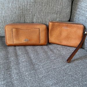Coach Accordion Zip Wallet and matching Wristlet